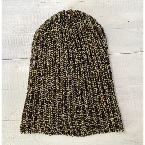 Love Your Melon Woven Knit Beanie Slouch Hat Black & Gold Pitsburgh Steelers NFL - Picture 7 of 11